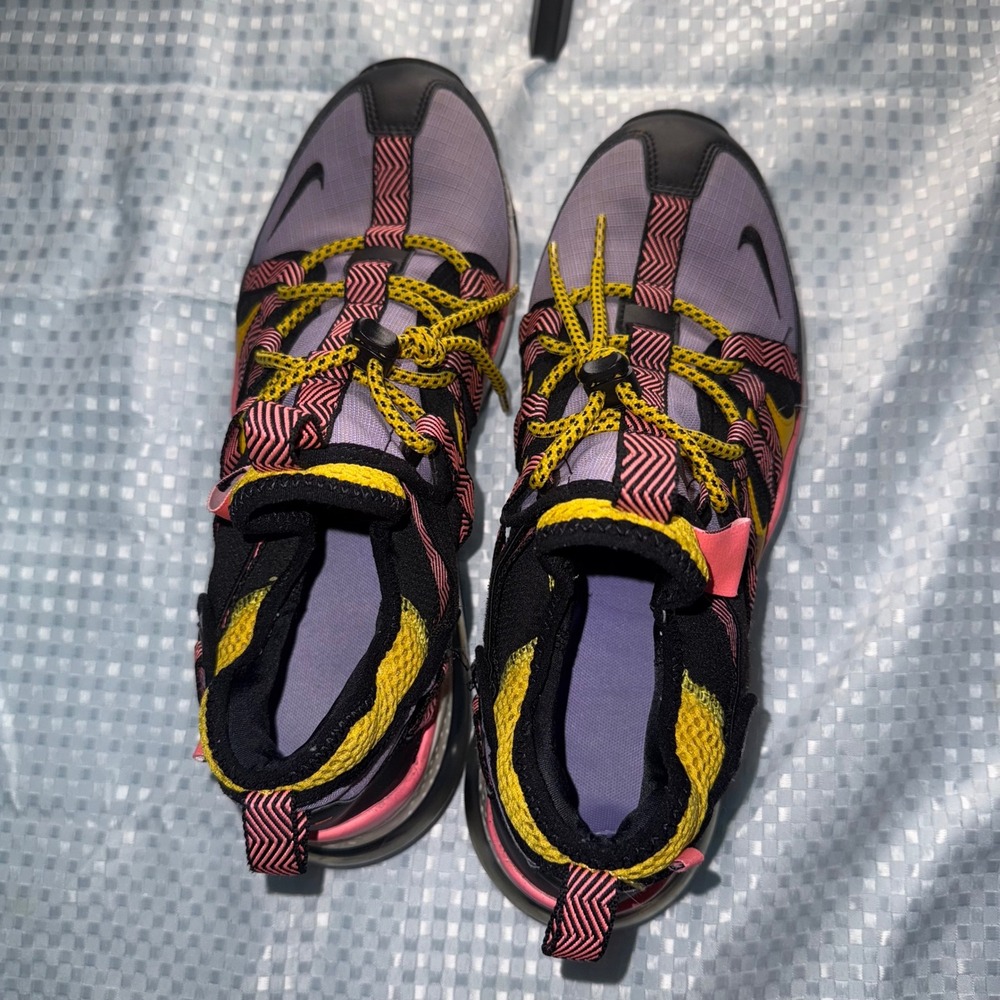 Nike Air Max 270 React Mens Shoes Lilac Yellow Pink Black Athletic Sz 10..5